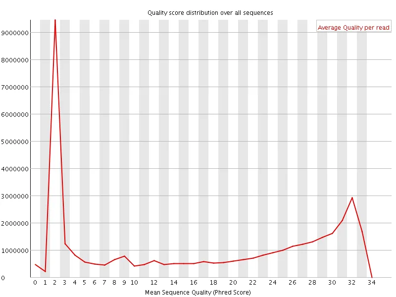 Per-sequence quality before trimming